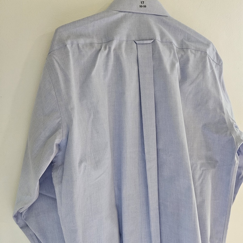 NWT Stafford Dress Shirt Men L XL 17 32 33 Blue Oxford Button Long Sleeve Formal - Picture 6 of 7